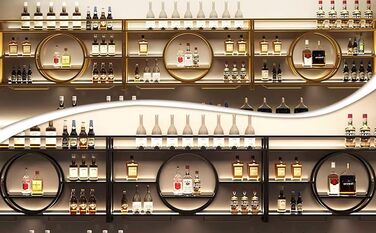 Сучасна вітрина для вина з металу, настінна, для дому, ресторану, бару (100см), 100 x 15 x 80 см