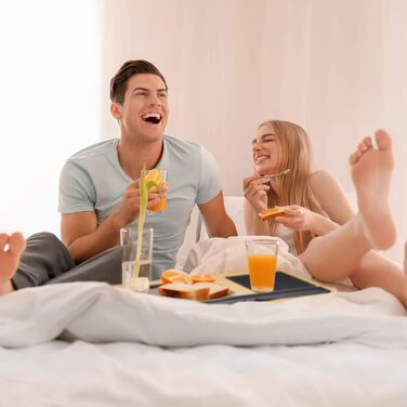 Столик для ноутбука Relaxdays на колінах, бамбук, 60 x 40 см - з підставкою для миші та смартфона