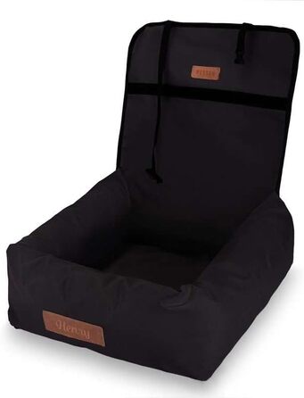 Крісло для собак у машину Petsen з іменем, чорне, для маленьких собак, з поводом