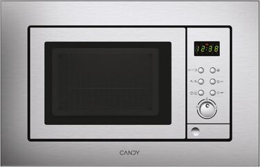 Вбудована мікрохвильова піч Candy MIC 20 EX з грилем, 20 л, 800 Вт, металевий корпус з нержавіючої сталі