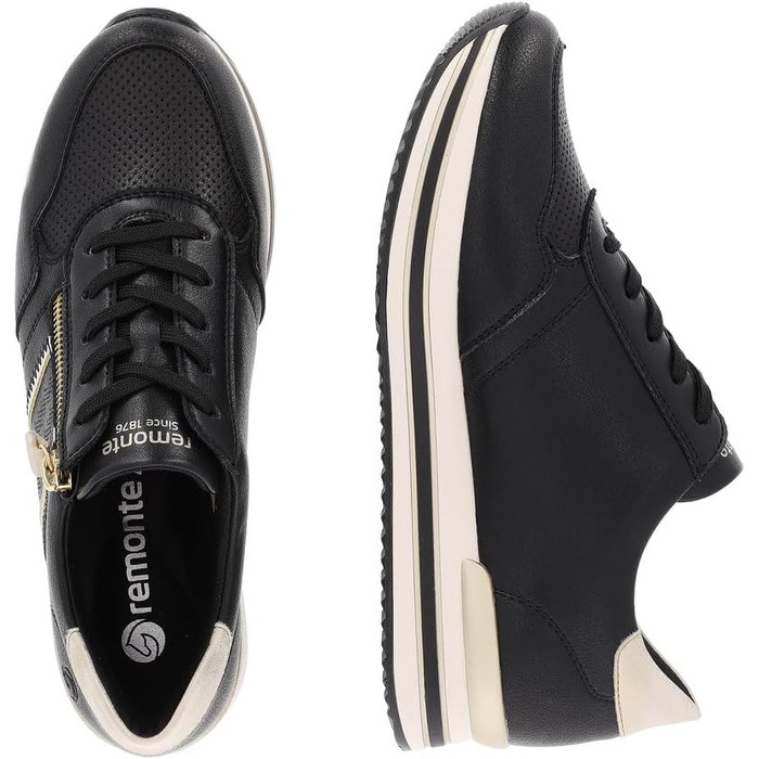 Жіночі кросівки Remonte D1318 – чорні, напівчеревики, знімні устілки (41 EU)