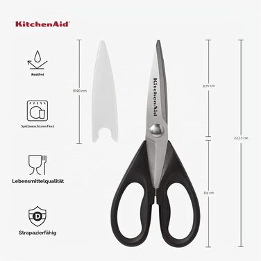 Універсальні кухонні ножиці KitchenAid, червоно-чорні, багатофункціональні