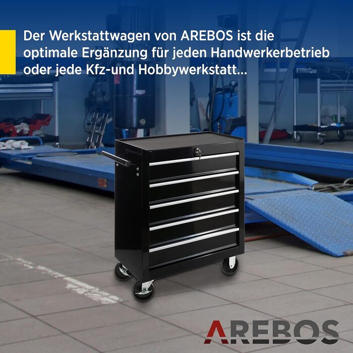 Arebos 5-Drawer Tool Trolley
