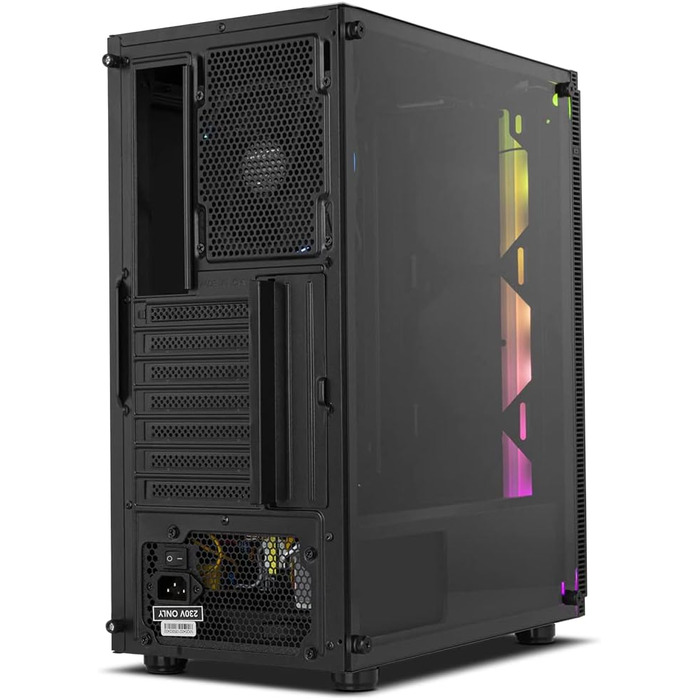 Корпус для ПК INFINITITY GAMMA: ATX, Micro ATX, USB 3.0, металева сітка, підтримка 3 вентиляторів, 4 HDD, відеокарта до 370 мм, чорний
