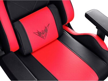 Ігровий крісло VALK Gaia з підлокітниками 4D, газовою амортизатором класу 4, регульованою спинкою 160º та штучною шкірою (Червоний)