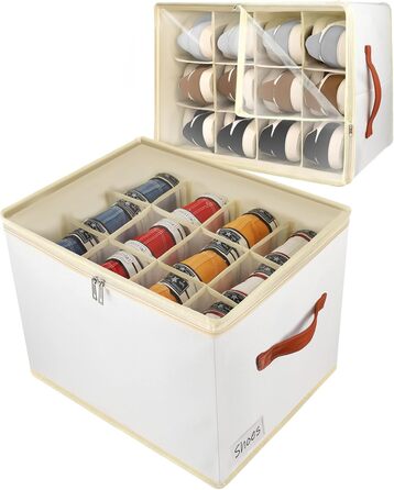 Patinao 2 Pack Shoe Storage Shoe Organizer Shoe Cabinet - 24 Cell Shoe Boxes Stackable Shoe Shelf Space-Saving Shoe Organizer for Closet Shoe Rack Shoe Storage Shoe Storage