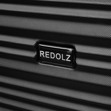 Набір валіз REDOLZ з жорстким корпусом, 3 предмети, легкі дорожні тролеї (Чорний, розмір M)