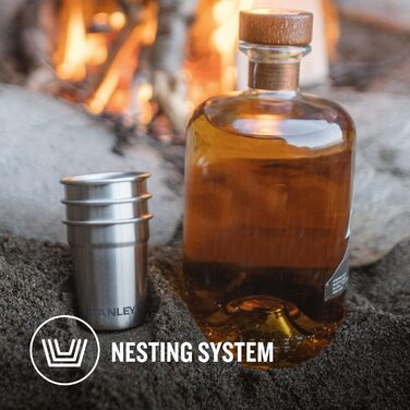 Набір келихів для шотів STANLEY Adventure Nesting 59 мл, зелений (Hammertone) - нержавіюча сталь, без BPA, компактні, для подорожів
