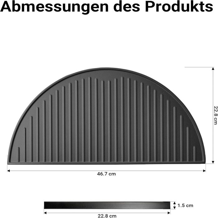 Чавунний гриль-решітка Gusseisen Grillrost, Ø 45 см, для вугільних та газових грилів, 47 x 22.8 x 1.5 см