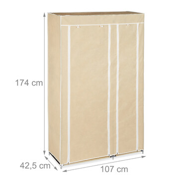 Large Fabric Storage Closet with Hanging Rod