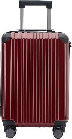 Чемодан з TSA замком, телескопічною ручкою, 4 колесами та жорстким корпусом (Вишневий, компактний)