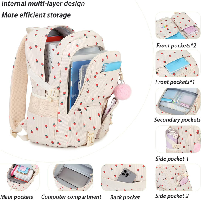 Шкільний рюкзак для дівчинки-підлітка з кордом, 2-камерний | Lmwzh