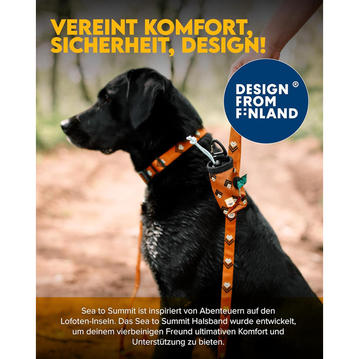 Нашийник для собак великих порід Woolly Wolf Sea to Summit, розмір L, з регулюванням, з переробленого поліестеру