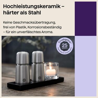 Млинок для солі та перцю CrushGrind Stockholm Mini 110 мм, неіржавна сталь, нейлон