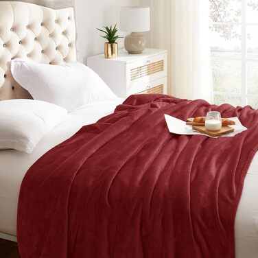 Плед з мікрофібри KMUSET, теплий та м'який, 150x180 см, білий