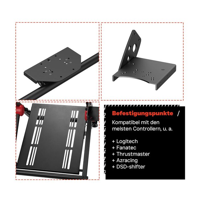 Тримач для ігрового керма VDD, сумісний з Logitech та Fanatec — Стійка для racing-керма, гоночний кокпіт