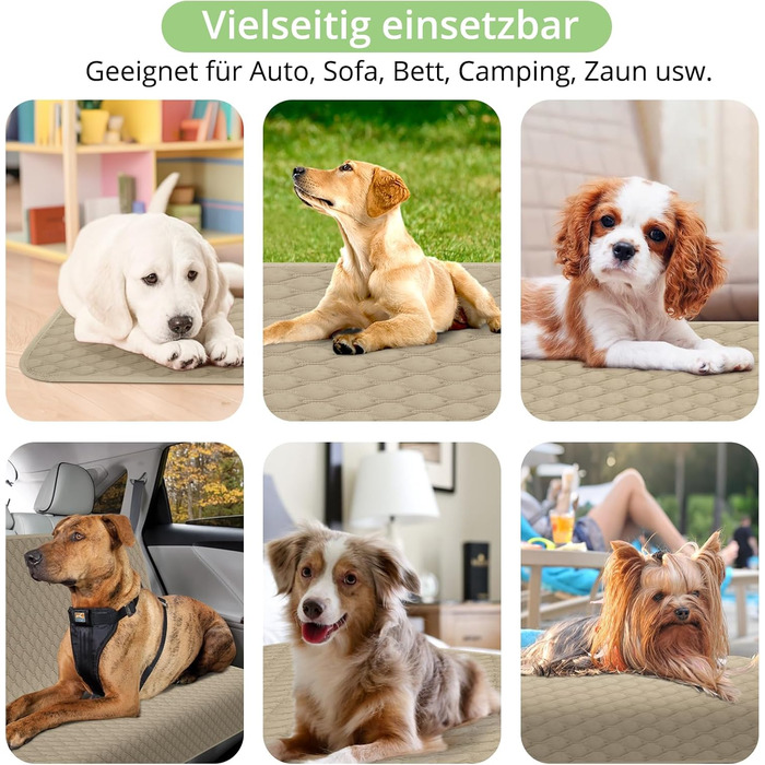 Водонепроникний килимок для собак, килимок для котів, антиковзкий, міцний, для захисту дивану, ліжка, автокрісла, можна прати в пральній машині (172 x 208 см, Хакі, M (137x208 см))
