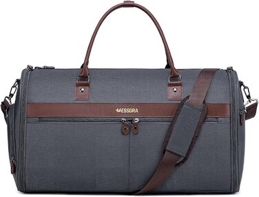 Garment Bags for Travel, Suit Garment Duffel Bags, Carry-on Garment Bag with Shoe Compartment for Men and Women, 2 in 1 Garment Duffel Bag Suitcase with Shoe Bag (Dark Grey)