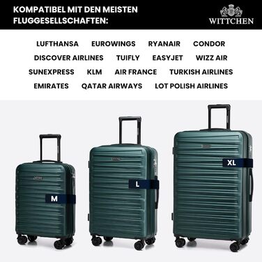 WITTCHEN Skyspeed Line - великий валіза-телескопічний кофр з ABS, 4 колеса, комбінаційний замок, для авіакомпаній Lufthansa/Eurowings/Ryanair/Condor