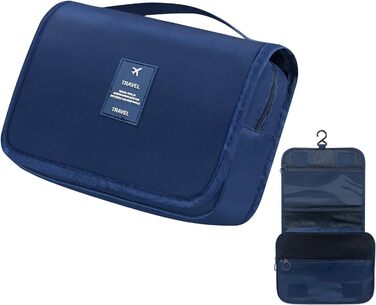 Чоловіча косметичка для подорожей з ручкою, блакитна: кілька відділень для організації речей