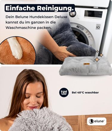 Belune® Делюкс подушка для собак [Світло-сірий, L (130x80x15 см)] - миється, ліжко для великих собак, подушка для собак великих порід світло-сіра L (130x80x15 см)