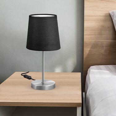 Стійка лампа B.K.Licht Vintage з абажуром з тканини, чорного кольору, 33x20 см | Стійка лампа для дому, офісу, читання