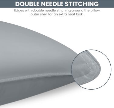 Utopia Bedding Pillow Set (2-Pack), 40 x 80 cm Sleeping Pillow, Breathable and Soft Pillow (Grey) 40x80 cm (2 Pack) Grey 2