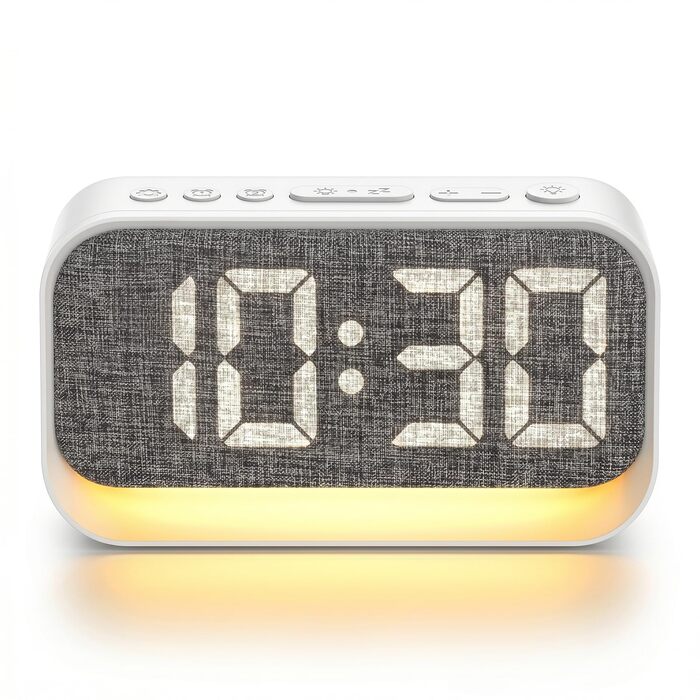 Цифровий будильник з LED-дисплеєм та підсвічуванням, настільний годинник для спальні та офісу, з функцією Snooze та регулюванням яскравості, живлення від мережі або батарейок