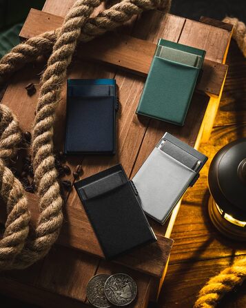 Картхолдер DUGRAFT з монетником та відділенням для грошей, Slim-картник з алюмінію з RFID-захистом, зелений смарагд, для 5-7 карток