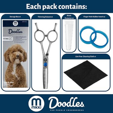 Ножиці Mikki Doodle для грумінгу собак та цуценят: витончене вирівнювання обличчя та лап, професійна якість