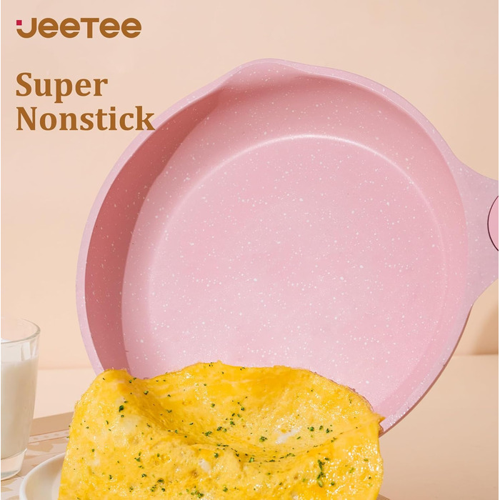 JEETEE 23-Piece Pink Cookware Set - Nonstick Granite Pots and Pans Set for Induction, Gas, Electric & Ceramic Stoves - Perfect Gift Set