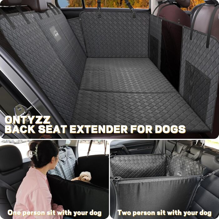 Водонепроникний захист для заднього сидіння авто: килимок-розширювач для собак з жорсткою основою та антиковзаючою поверхнею