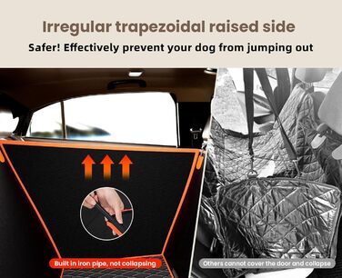 Pecute Dog Car Seat - Reinforced & Secure Dog Seat for Medium & Large Dogs - Adjustable Straps & Stable Car Dog Crate for Rear Seat (L)