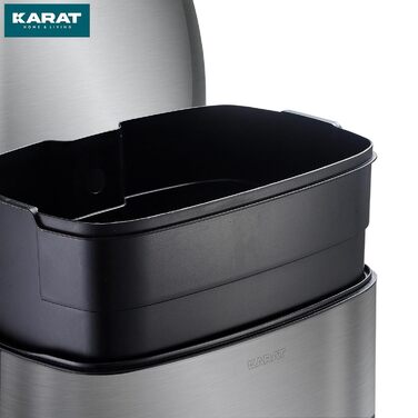 Відро для сміття Karat Silber 30л з нержавіючої сталі для кухні - система сортування відходів (Dustin)