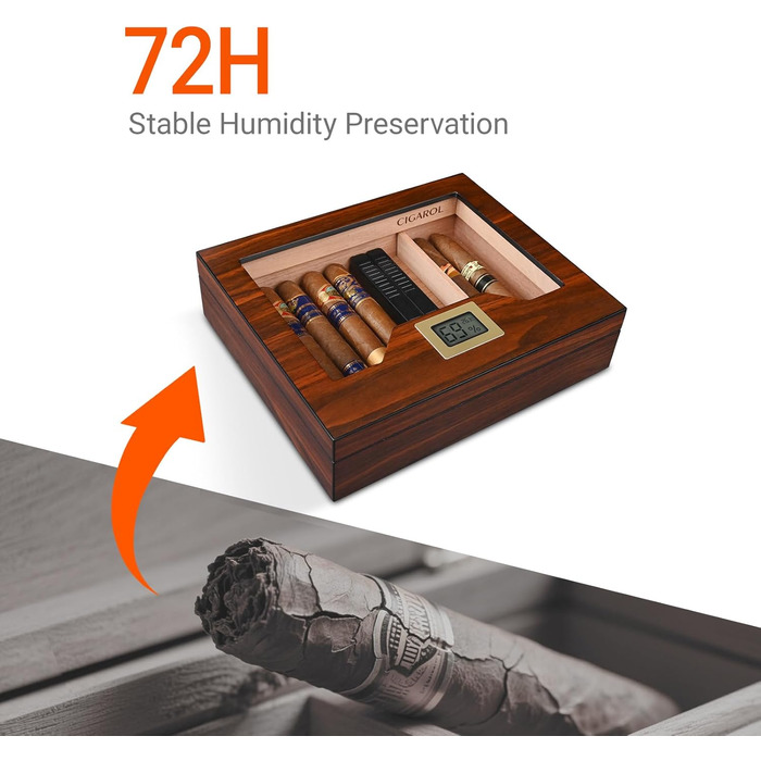 Вологозберігаючий вологомір для сигар ручної роботи на 25-35 сигар - ідеальний подарунок для чоловіків