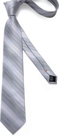 Комплект краваток для чоловіків DiBanGu: краватка, кишеньковий хустинка, краватки-затискач, запонки (срібло)