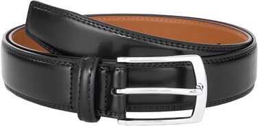 Чоловічий шкіряний ремінь VRLEGEND 35 мм для бізнесу та офіційних заходів, ремінь до костюма, з подарунковою коробкою, чорний, розмір 38W-41W (120 см)