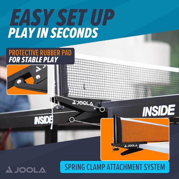 JOOLA Premium Portable Table Tennis Net and Posts Set - Regulation Size, Ping Pong, with Spring Clip