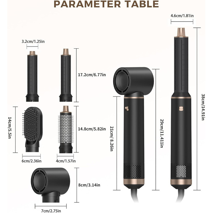 Фен-щітка 5 в 1 для волосся, Airstyler, стайлер для укладання, випрямляч, локони, об'єм, рожевий, Eurostecker