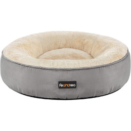 Кругла лежанка для собак та котів Feandrea, діаметр 50 см, сірого кольору