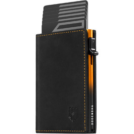 Портмоне чоловіче DODENSHA MagSnap Slim з відділенням для монет, RFID захистом, на 10+ карт, чорно-червоне (чорно-жовте)