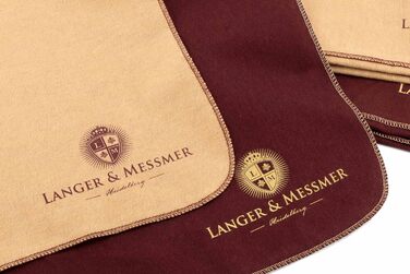 Langer & Messmer Polishing Cloths for Smooth Leather made of 100% Cotton in a Practical Set - The shoe cloth for professional shoe care ( | Beige) (6-piece set, Beige / Bordeaux)