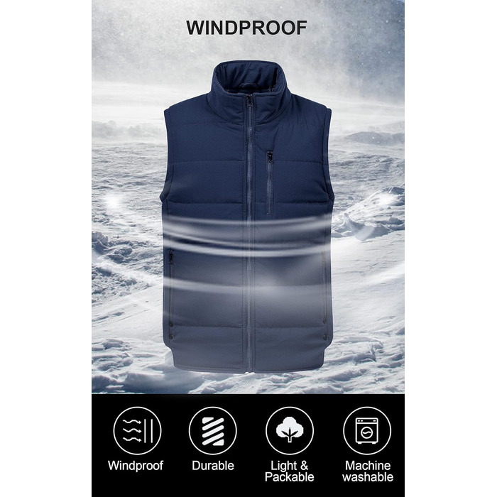 Чоловічий теплий жилет-пуховик для катання на лижах Chrisuno, Marineblau (синій)