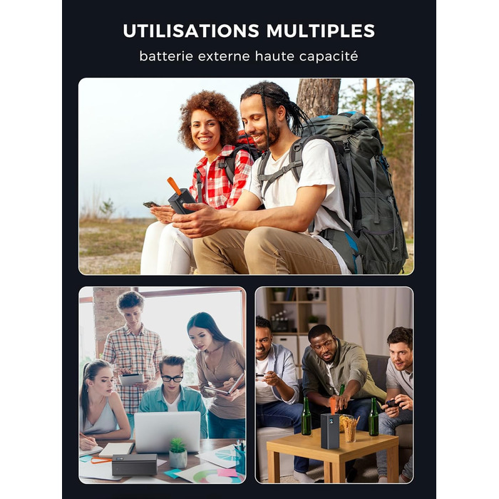 Power Bank 80000mAh з LED дисплеєм: Швидка зарядка PD 30W та QC 3.0, 5 виходів USB, 2 входи, для iPhone, кемпінгу та активного відпочинку