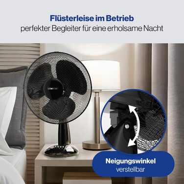 Вентилятор Clatronic VL 3602: тихий, з функцією гойдання, Ø 30 см, 40W, для дому та офісу