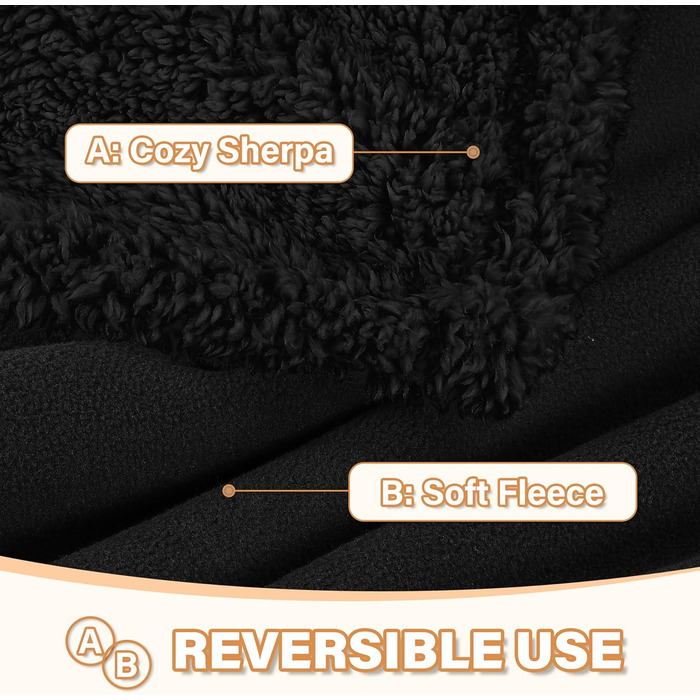 Водонепроникний плед для собак та котів, миючий, чорний (150 x 120 см)