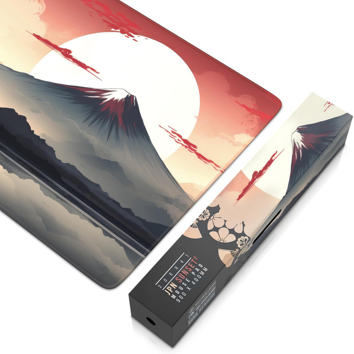 Килимок для миші CSL Titanwolf XXL 900 x 400mm - великий, для геймінгу, покращена точність та швидкість (Japan Sunset 2)