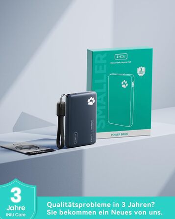 Power Bank INIU 10000mAh 45W USB-C PD3.0 Блакитний - Зовнішній акумулятор для iPhone, Samsung, iPad з ліхтариком