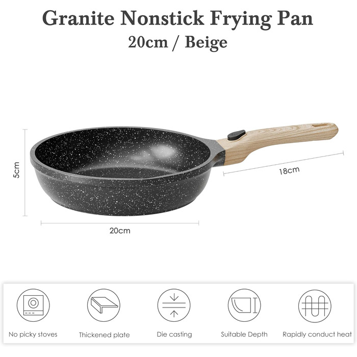 Сковорода RIOVARM 30 см з нержавіючої сталі з антипригарним покриттям для індукційних плит, вок, універсальна, для всіх плит, сумісна з духовкою, миюча в посудомийній машині, тришарова структура, з ручкою з нержавіючої сталі