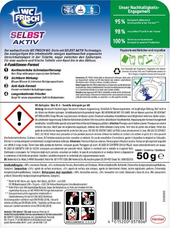 Освіжувач для унітаза WC Frisch Selbst Aktiv Chlor Blauspüler, 4в1, підвісні блоки (10 шт)
